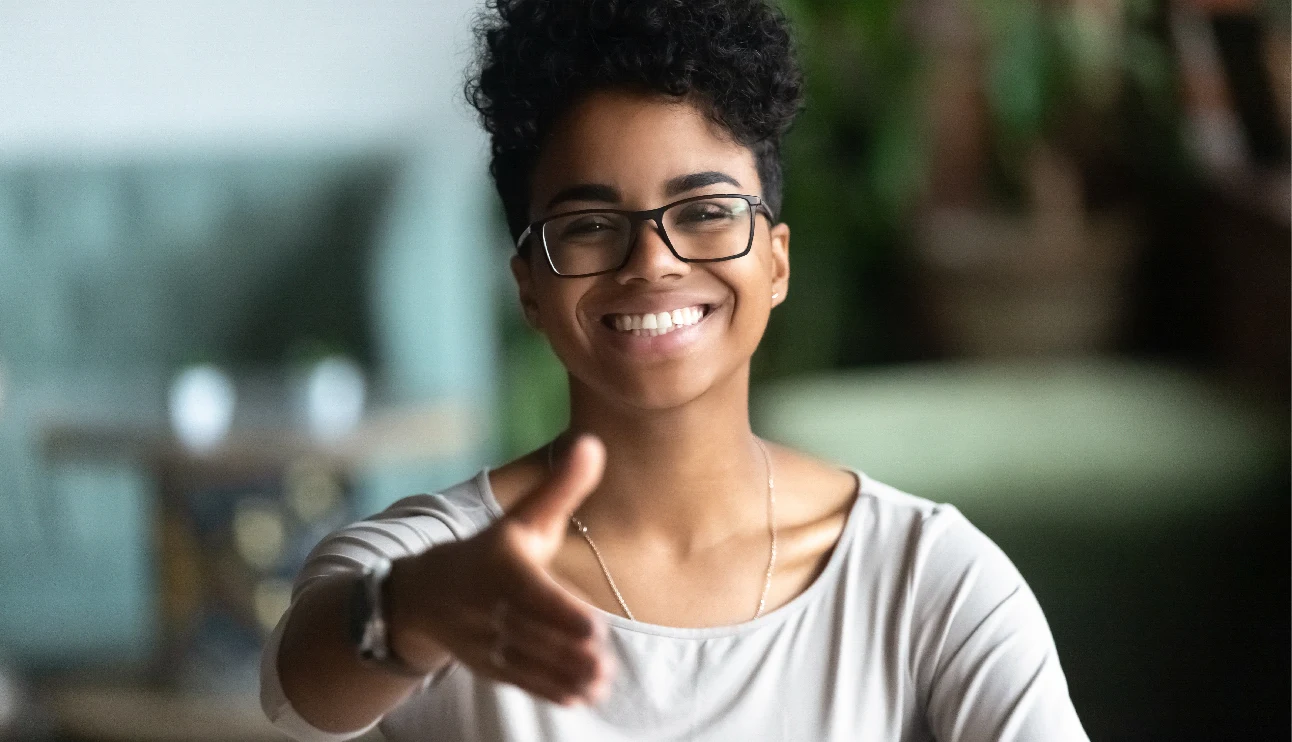 woman smiling