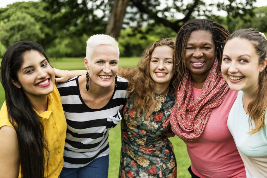 women smiling